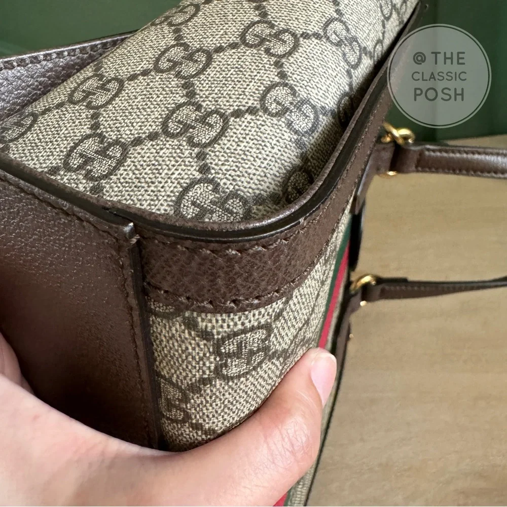 EUC GUCCI SUPREME SMALL SHOULDER CANVAS TOTE BAG - Picture 7 of 14